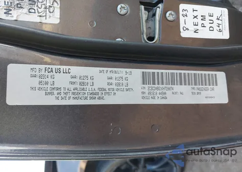 2019 Dodge Charger Sxt Rwd из США, поврежденный, VIN 2C3CDXBG1KH720074